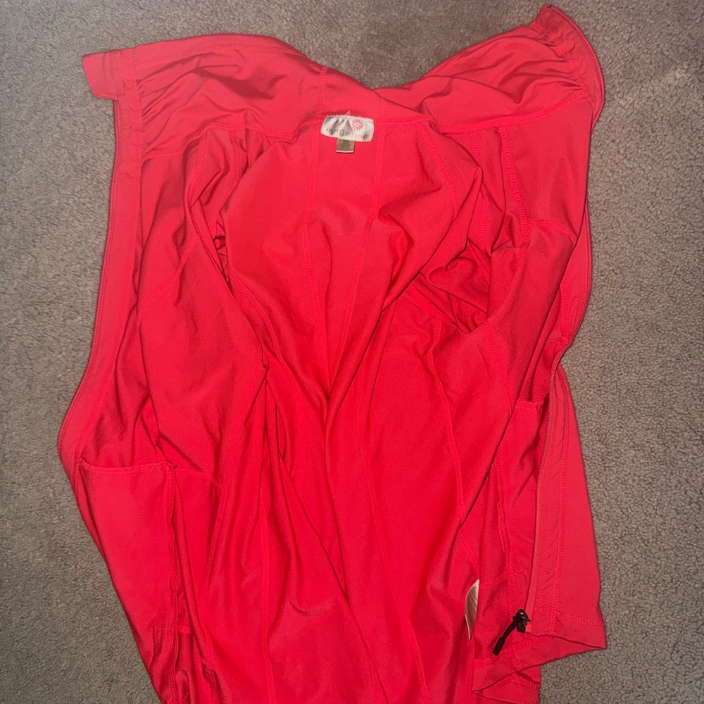 Tangerine Neon Coral Active Top with Front Zip